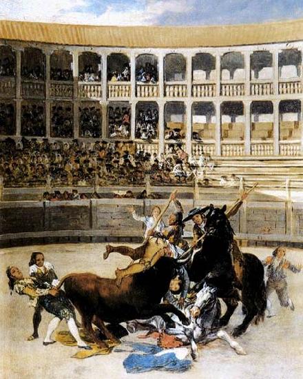 Francisco de goya y Lucientes Picador Caught by the Bull oil painting image